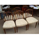 A set of six good quality early 20th Century George III style Sheraton design dining chairs with