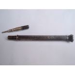 A Victorian Sampson & Mordan presentation white metal dip pen and pencil,