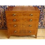 An early 19th Century mahogany chest of drawers on splayed bracket feet, with four long drawers.