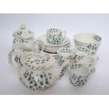 A Victorian Ridgways 'Maiden Hair' Fern pattern childs transfer decorated tea service comprising