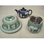 A Wedgwood Jasperware tea pot (Basalt),