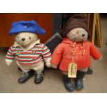 A Paddington Bear figure by Gabrielle in rugby kit and another Paddington Bear by Gabrielle.