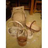 A trug and various baskets.