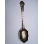 An 17th Century possibly Irish provincial laceback silver trefid rattail spoon marked sterling and