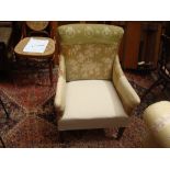 An Edwardian upholstered armchair, a/f.