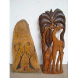 Two carvings.