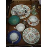 Ceramics including a puce mark Royal Worcester signed cup and saucer.