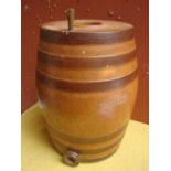 An unmarked saltglazed barrel.