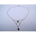 An Edwardian pendant necklace, 9ct chain.