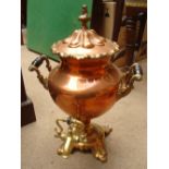 A copper samovar.