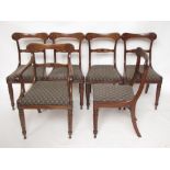 A set of six William IV mahogany dining chairs in the manner of Gillow comprising an elbow chair