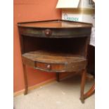 A corner washstand.