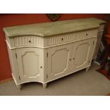 A Provencale style painted side cabinet.