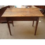 An early 19th Century fruitwood side table with single drawer. 96 x 52 x 70cm..