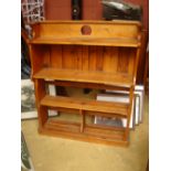 A modern pine bookcase.