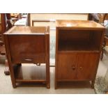 Two walnut pot cupboards.