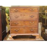 A George III style mahogany small chest of drawers,