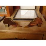 A pair of 19th Century copper and brass match holders shaped as ladies boots.