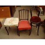 An early Victorian simulated rosewood low bedroom chair,