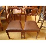 Two 19th Century mahogany spoonback chairs (one a/f).