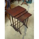 A 19th Century rosewood nesting trio of occasional tables,