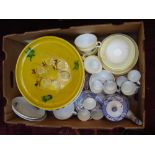 A mixed lot of china to include a Royal Doulton Art Deco part tea set H4127 comprising four cups,
