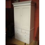 A Victorian white painted pine house keepers cupboard,