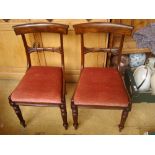 A pair of 19th Century mahogany bar back chairs.