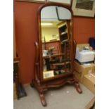 A Victorian mahogany Cheval mirror.