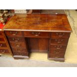 A George III mahogany secretaire with fitted interior,