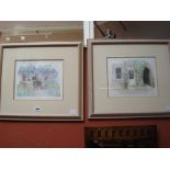 Two Frances Shearing signed etchings 'The Tradesmans Entrance' XI/150 and 'The Red Brick Porch'