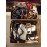 Vintage ladies handbags, shoes, accessories etc (2 boxes).