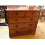 An early Victorian mahogany chest of drawers,