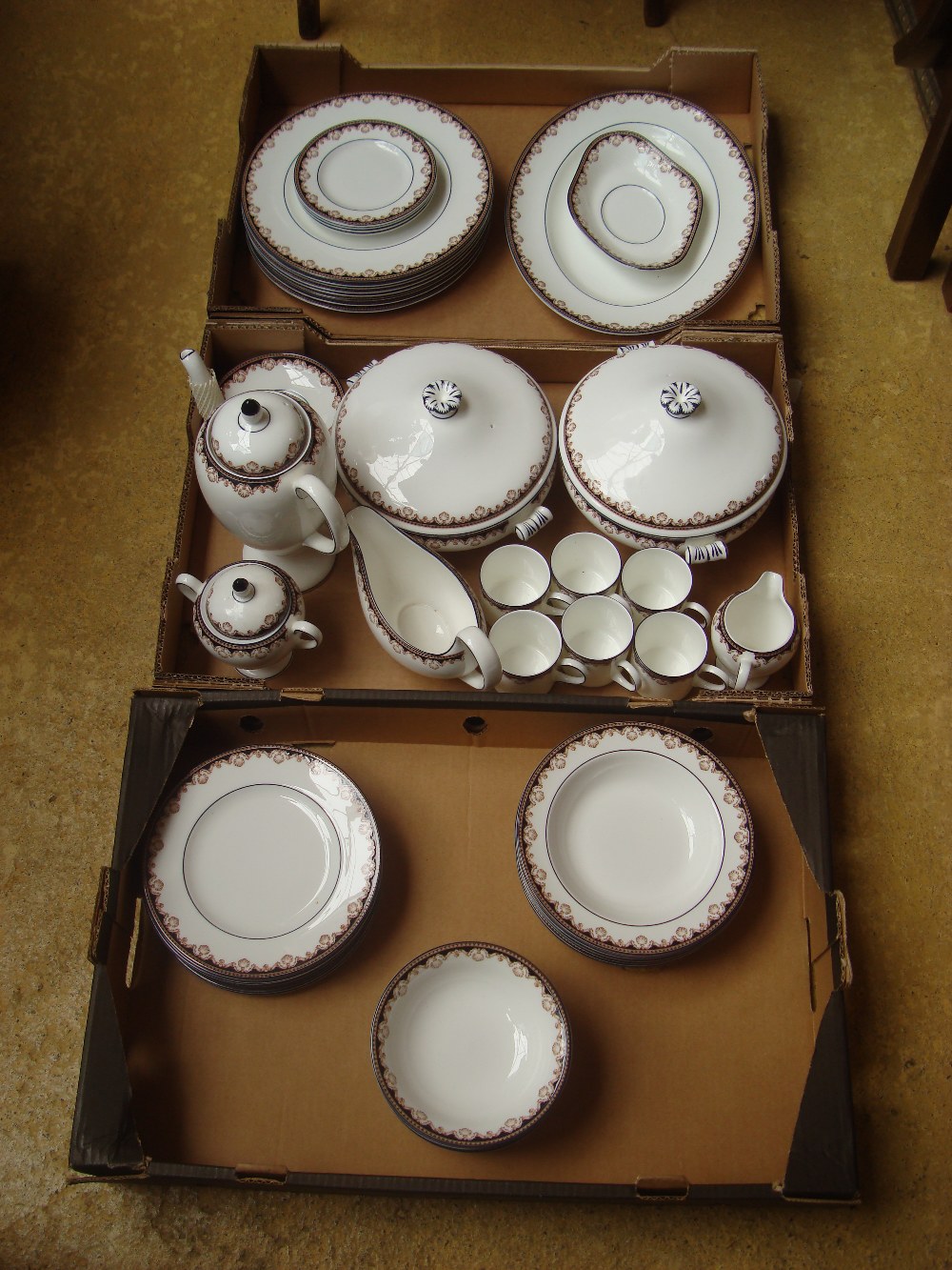 A quantity of Wedgwood Medici pattern tea and dinner ware comprising eight dinner plates,