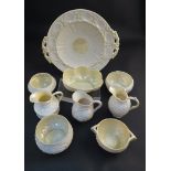 A selection of Belleek Third Period ceramics including bowls, jugs and twin handled dish,