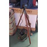 A WWII British signalling lamp with tripod