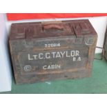 A WWII metal military trunk