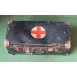 A WWII period Red Cross black leather case a/f