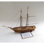 A detailed wooden model of the first true Clipper,