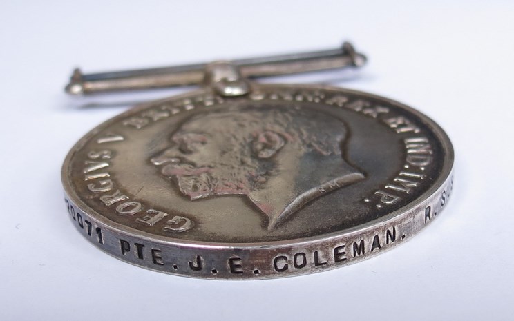 Two WWI medal pairs to brothers G-20071 Pte. J.E. COLEMAN R.SUSS.R. and 1949 SPR. S. COLEMAN R.E. - Image 3 of 4