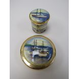 A Moorcroft Enamels "Sails Away" paperweight and trinket pot, 4.