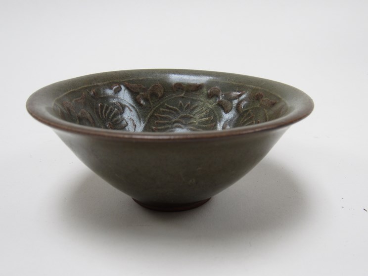 A Chinese Yaozhou Celadon bowl, - Image 2 of 3