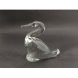 A 1960's/70's art glass figure of a swan,