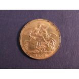 A 1908 gold sovereign