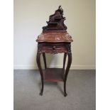 An early to mid 20th Century French marble top bedside table with single drawer,