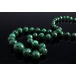 A New Zealand "green stone" graduated bead necklace