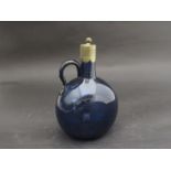 A Bristol blue glass decanter