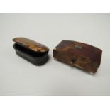 Two tortoiseshell snuff boxes