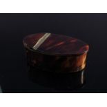 A 19th Century tortoiseshell snuff box of ovoid form