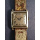 A mid 20th Century silver watch with 15 jewel Swiss made movement